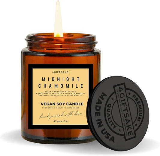 Midnight Chamomile - 8oz Hand-made Scented Candle by 4Giftsake