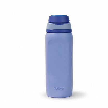Gray Navy 32oz NOOVA Insulated Water Bottle Leak-Proof Insulated Stainless Steel Tumbler with Straw Sports Water Bottle Cold 24h Hot18h Thermos Travel Gift Beach Gym Accessories for Women Men Kids Cup