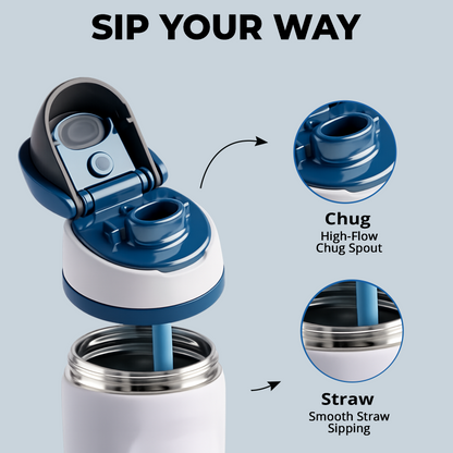 Sand Teal  16oz NOOVA Insulated Water Bottle Leak-Proof Insulated Stainless Steel Tumbler with Straw Sports Water Bottle Cold 24h Hot18h Thermos Travel Gift Beach Gym Accessories for Women Men Kids Cup