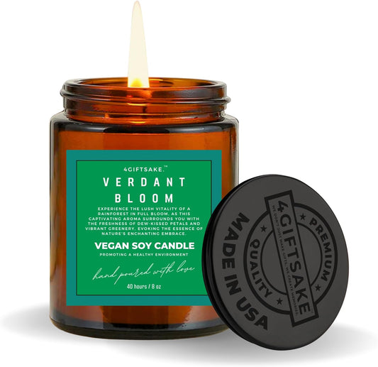 Verdant Bloom - 8oz Hand-made Scented Candle by 4Giftsake