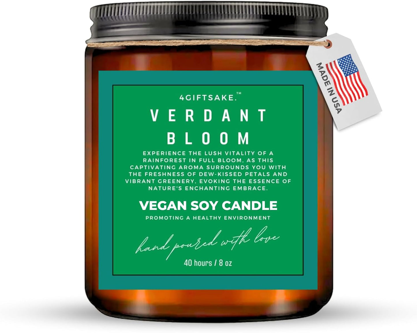Verdant Bloom - 8oz Hand-made Scented Candle by 4Giftsake