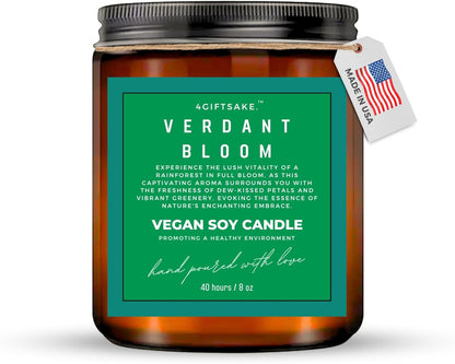 Verdant Bloom - 8oz Hand-made Scented Candle by 4Giftsake
